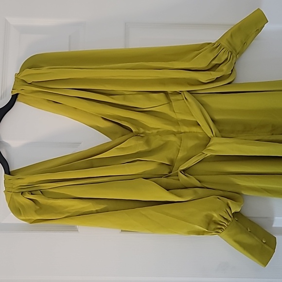 Banana Republic Long Sleeve Chartreuse Dress - Picture 4 of 6